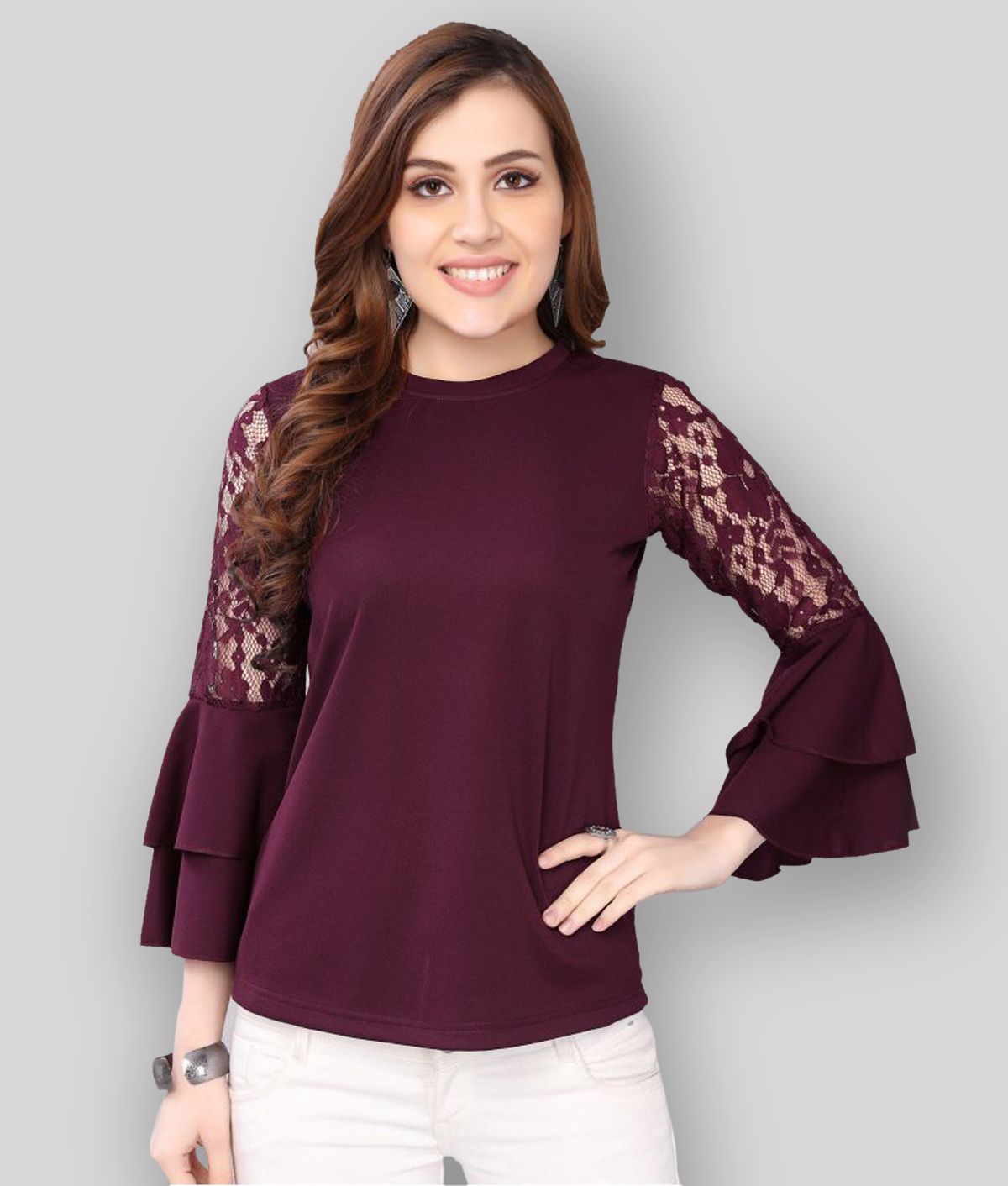     			Selvia - Purple Cotton Blend Women's Tunic ( Pack of 1 )