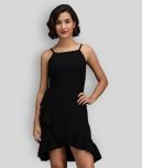 Addyvero - Black Cotton Lycra Women's Fit And Flare Dress ( Pack of 1 )