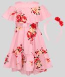 Cutecumber - Pink Polyester Girl's Asymmetric Dress ( Pack of 1 )