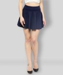 N-Gal - Navy Blue Cotton Women's Circle Skirt ( Pack of 1 )