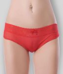 N-Gal Net/Mesh Solid Women's Crotchless Panties ( Red )