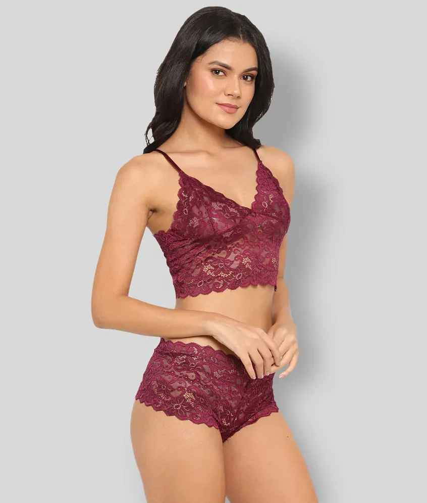 Madam Net/Mesh Bra and Panty Set - Single - Buy Madam Net/Mesh Bra and  Panty Set - Single Online at Best Prices in India on Snapdeal