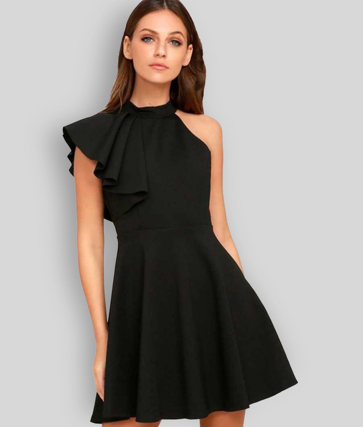     			Addyvero - Black Cotton Blend Women's A-line Dress ( Pack of 1 )