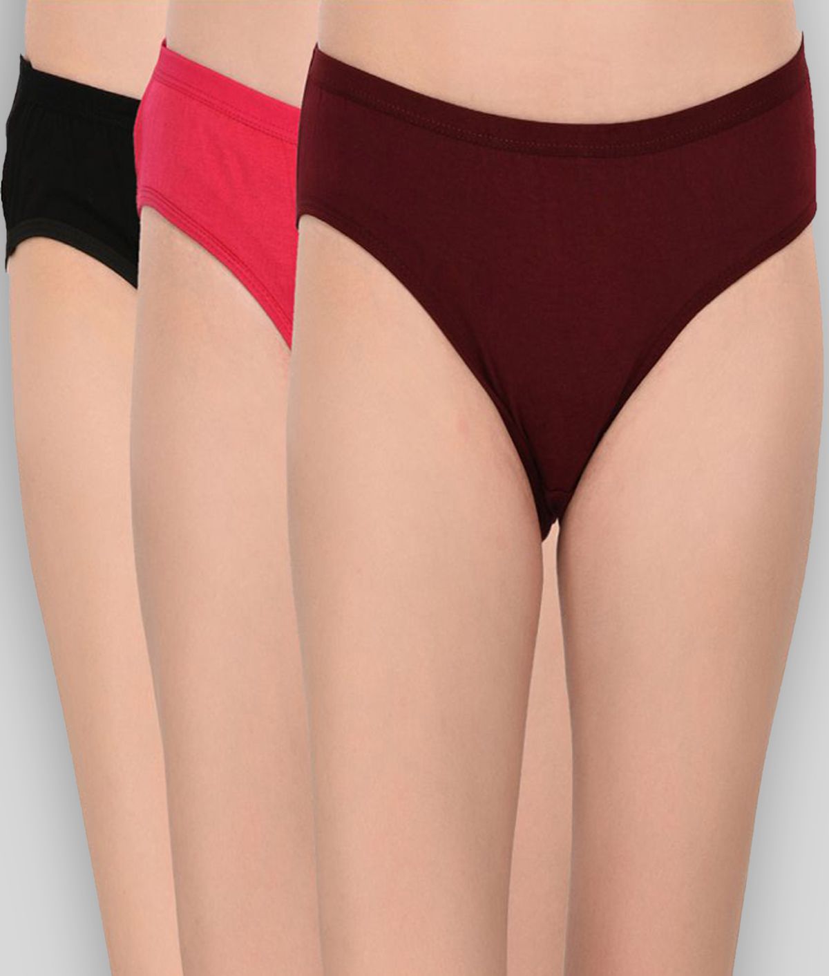     			Elina - Multicolor Cotton Solid Women's Briefs ( Pack of 3 )