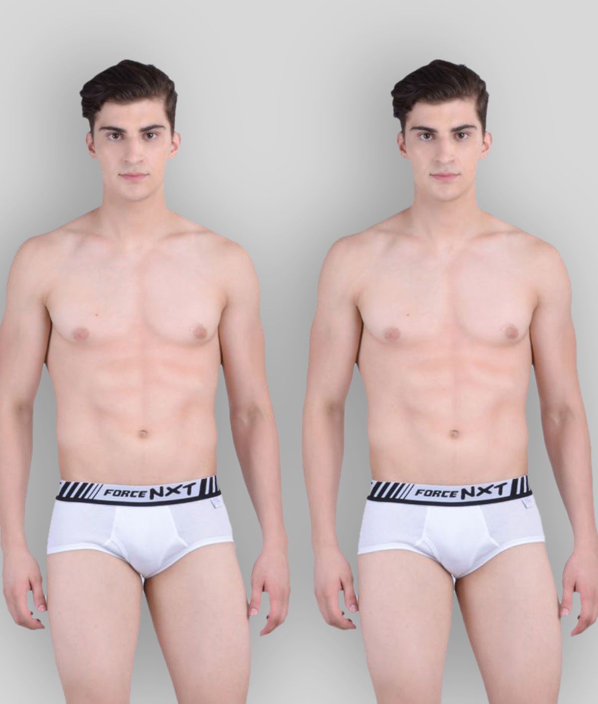 Force NXT - White Cotton Blend Men's Briefs ( Pack of 2 )