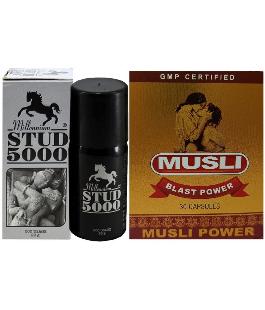     			Combo of Millennium Stud 5000 Timing Spray for Men & Musli Blast Power Capsule 30 no.s