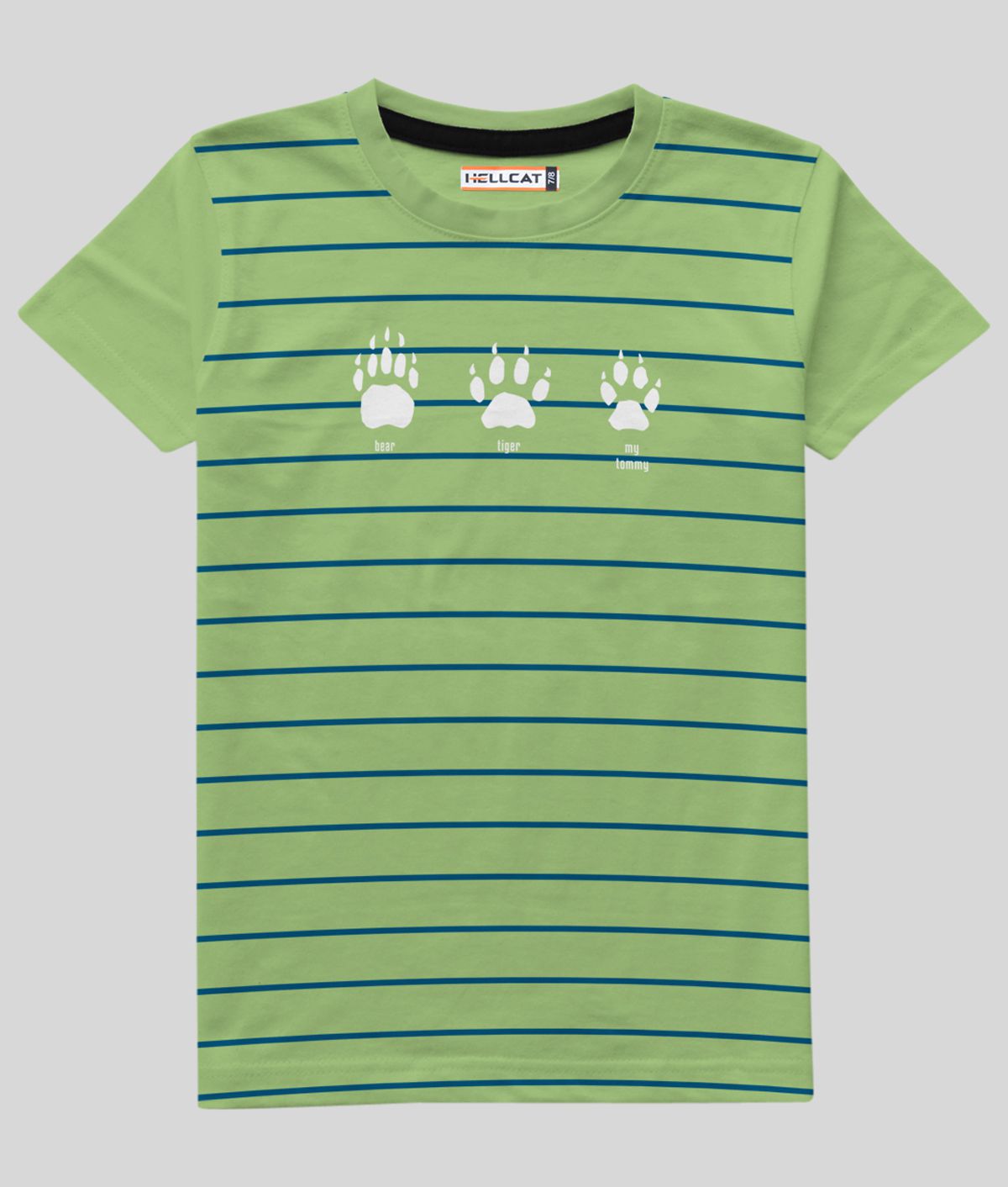     			HELLCAT - Light Green Cotton Blend Boy's T-Shirt ( Pack of 1 )