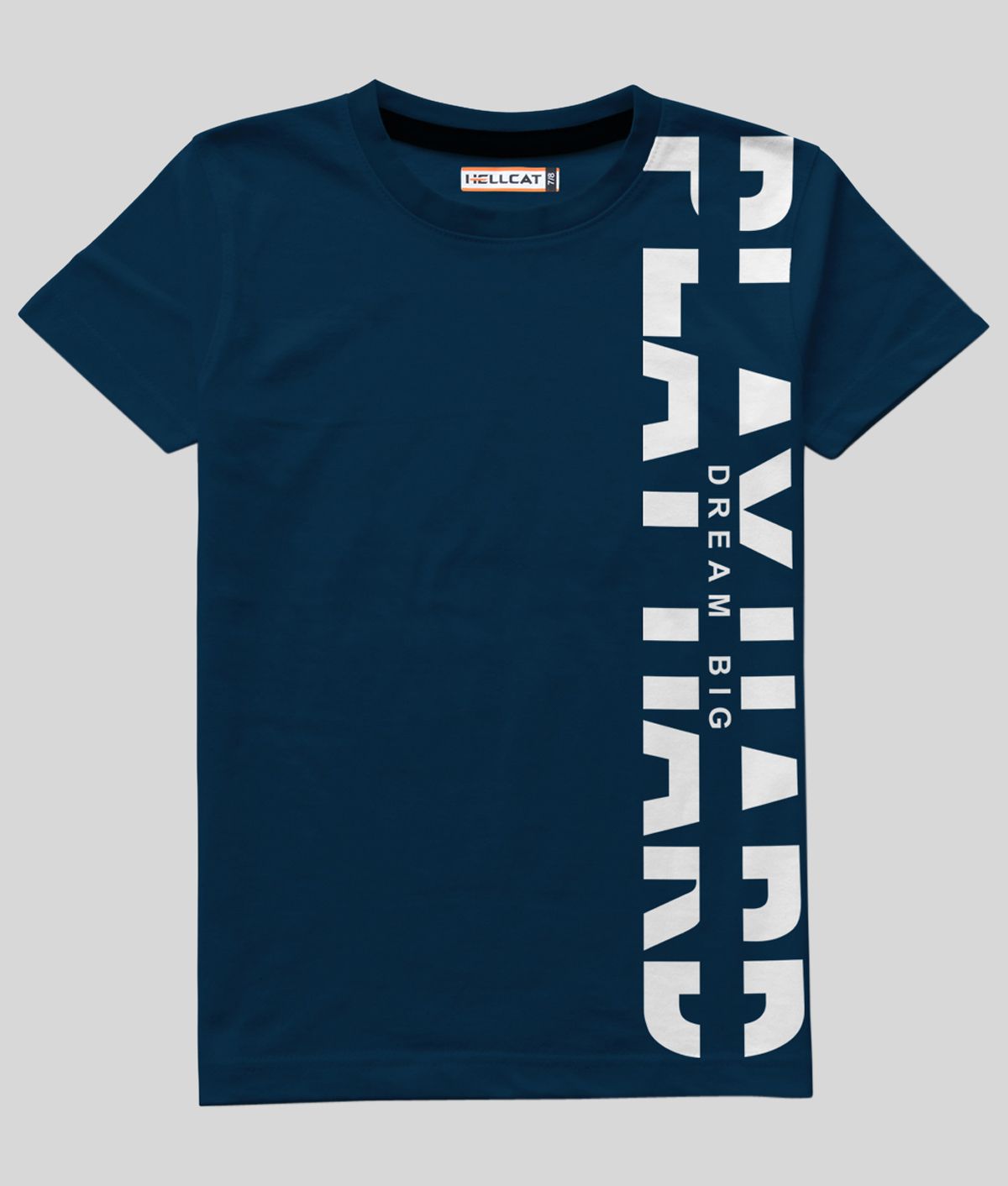 HELLCAT - Pecock Blue Cotton Blend Boy's T-Shirt ( Pack of 1 )