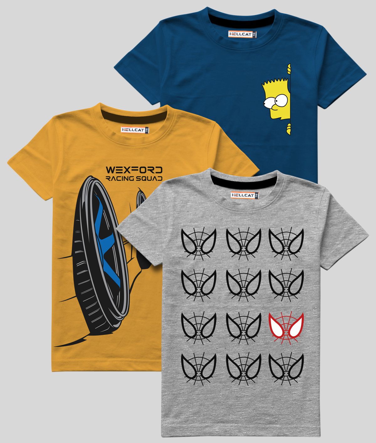     			HELLCAT - Yellow Cotton Blend Boy's T-Shirt ( Pack of 3 )