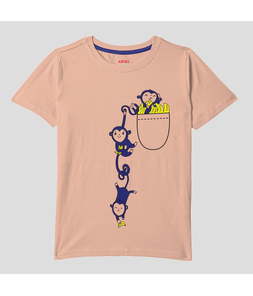 Ariel - Beige Cotton Boy's T-Shirt ( Pack of 1 )