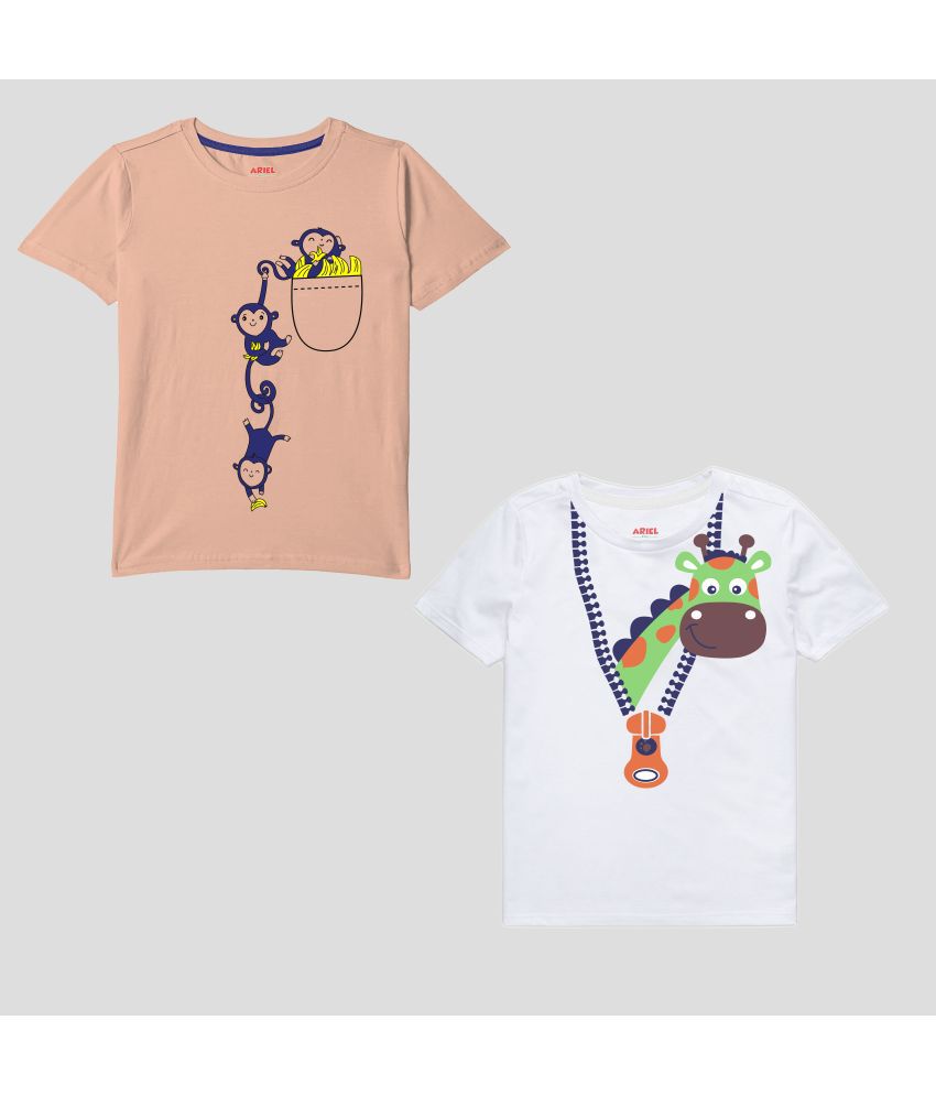 Ariel - Multicolor Cotton Boy's T-Shirt ( Pack of 2 )