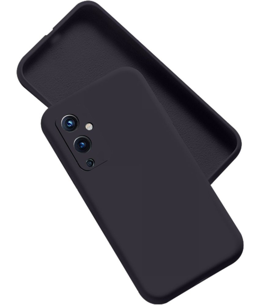     			Artistique - Black Silicon Silicon Soft cases Compatible For Oneplus 9 ( Pack of 1 )