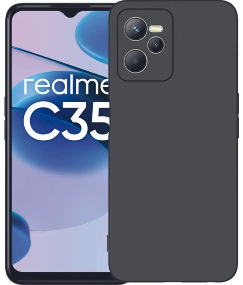     			Doyen Creations - Black Silicon Silicon Soft cases Compatible For Realme C35 ( Pack of 1 )