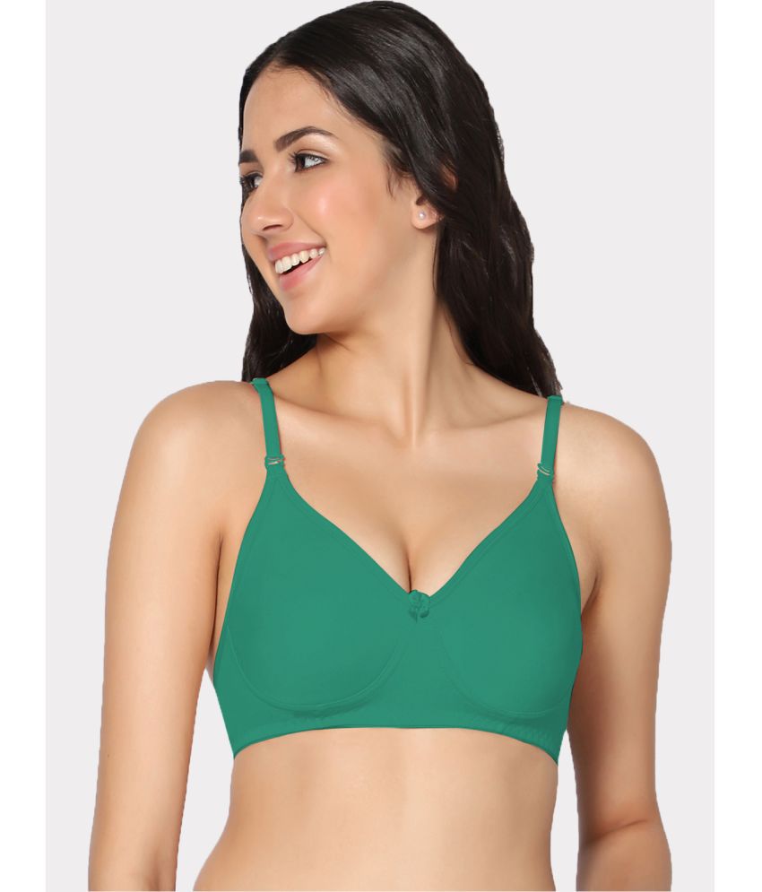     			IN CARE LINGERIE - Green Cotton Lightly Padded Women's T-Shirt Bra ( Pack of 1 )
