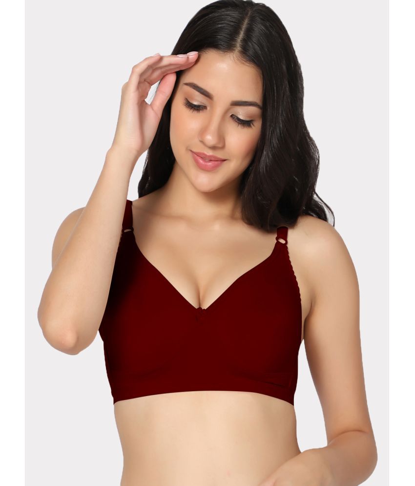 IN CARE LINGERIE - Maroon Cotton Non Padded Women's T-Shirt Bra ( Pack of 1 )