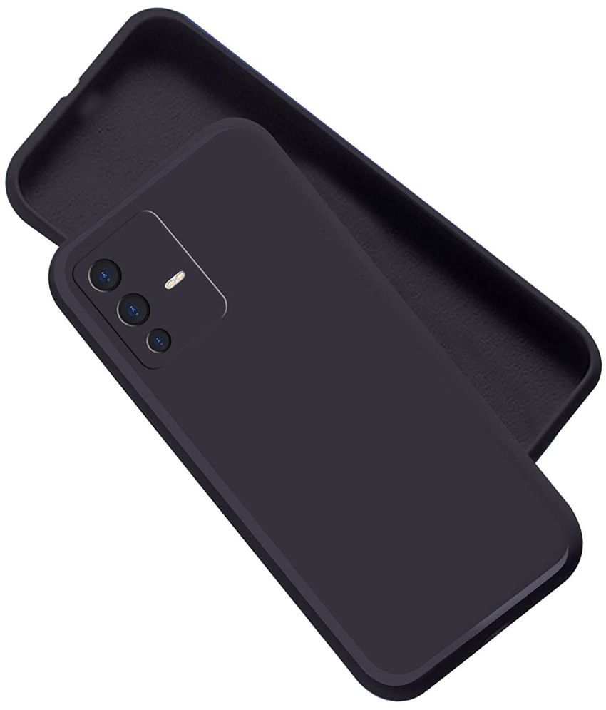     			Kosher Traders - Black Silicon Silicon Soft cases Compatible For Vivo V23 5g ( Pack of 1 )