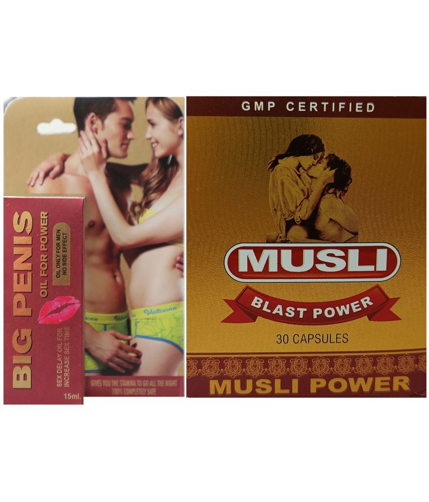     			Combo of Dr Chopra BIG Penis Oil For Sexual Power & MUSLI BLAST Power Men & Women 30 Capsule