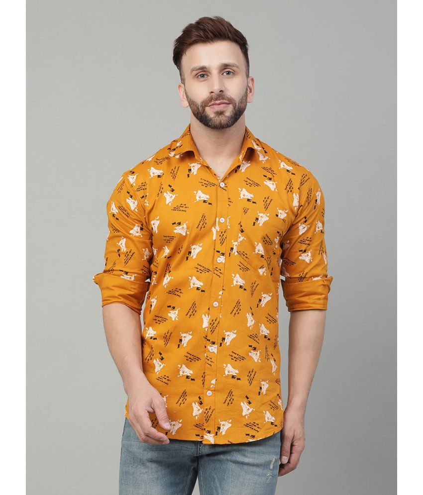     			YHA - Mustard Cotton Regular Fit Men's Casual Shirt ( Pack of 1 )