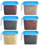 Refrigerator Food Storage Containers with Handles and Airtight Lid - Blue Polyproplene Dal Container ( Pack of 6 )