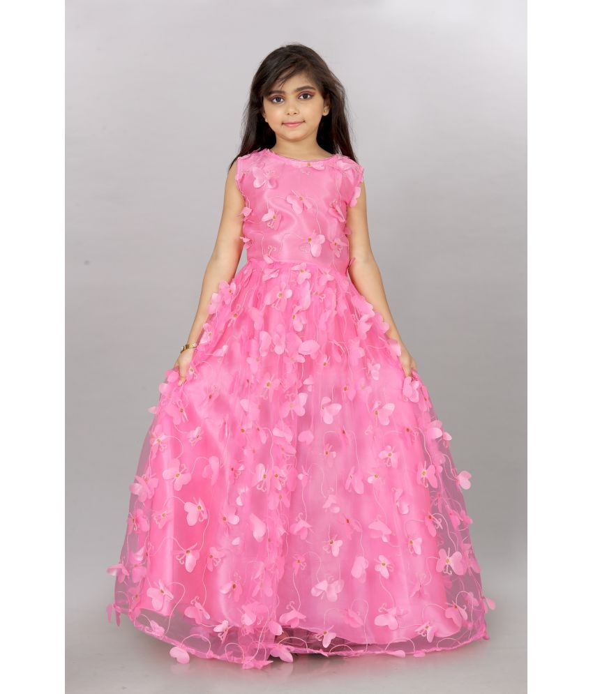     			Apnisha - Pink Net Girls Gown ( Pack of 1 )