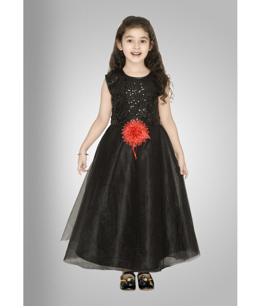     			Arshia Fashions - Black Net Girls A-line Dress ( Pack of 1 )