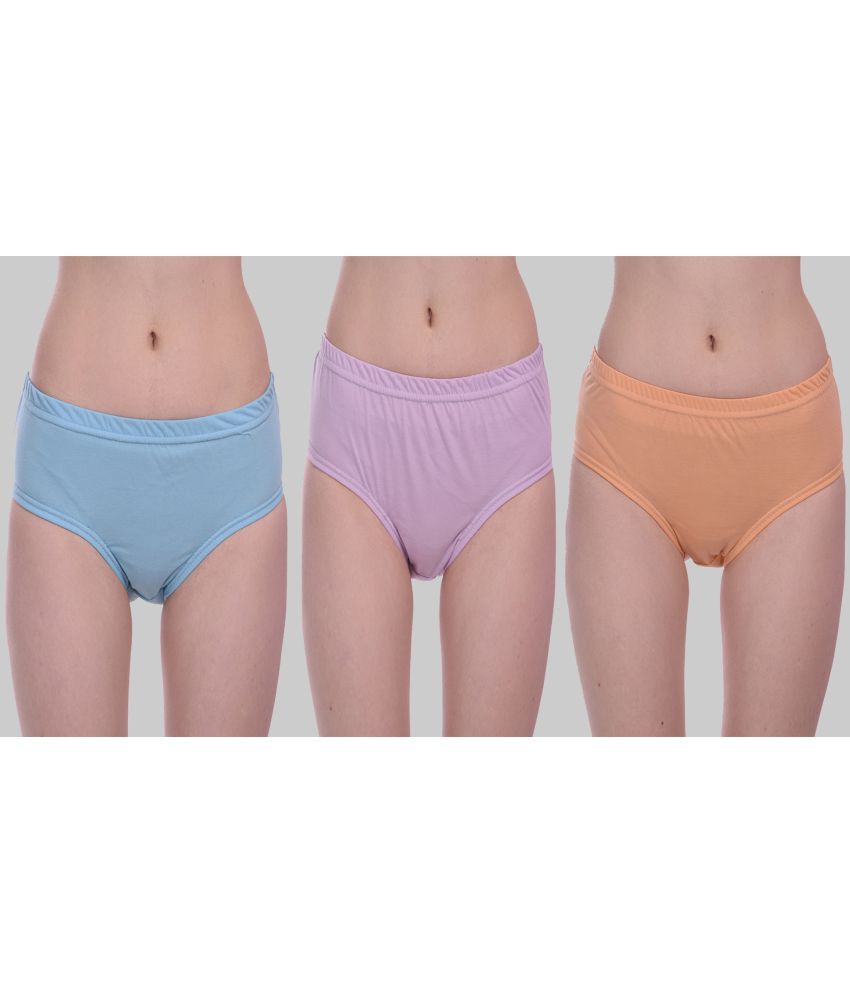     			Elina - Blue Cotton Solid Women's Briefs ( Pack of 3 )