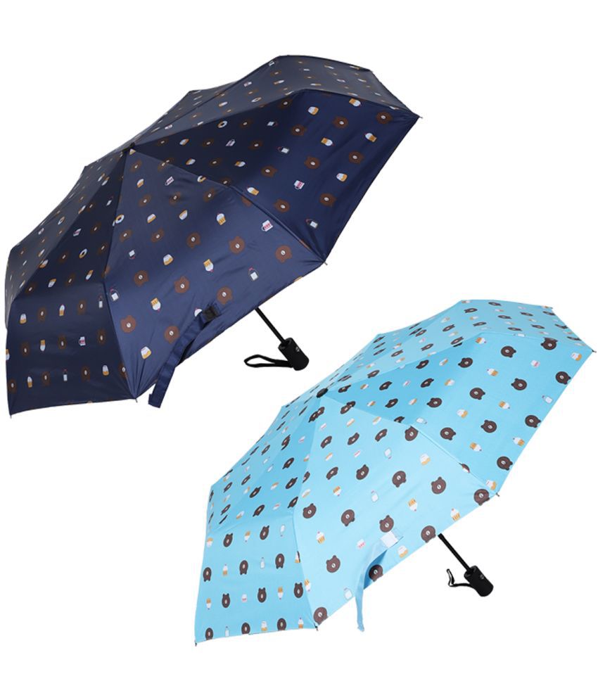     			KEKEMI Turquoise 3 Fold Umbrella
