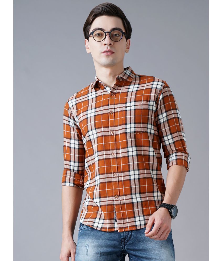     			Paul Street - Orange Cotton Slim Fit Men's Casual Shirt ( Pack of 1 )