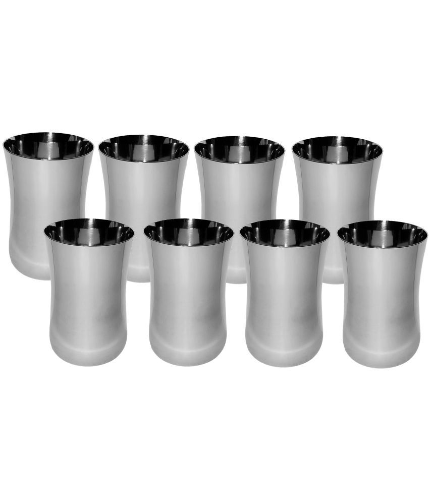     			A & H ENTERPRISES - Daily Use Water Steel Glasses Set 300 ml ( Pack of 8 )