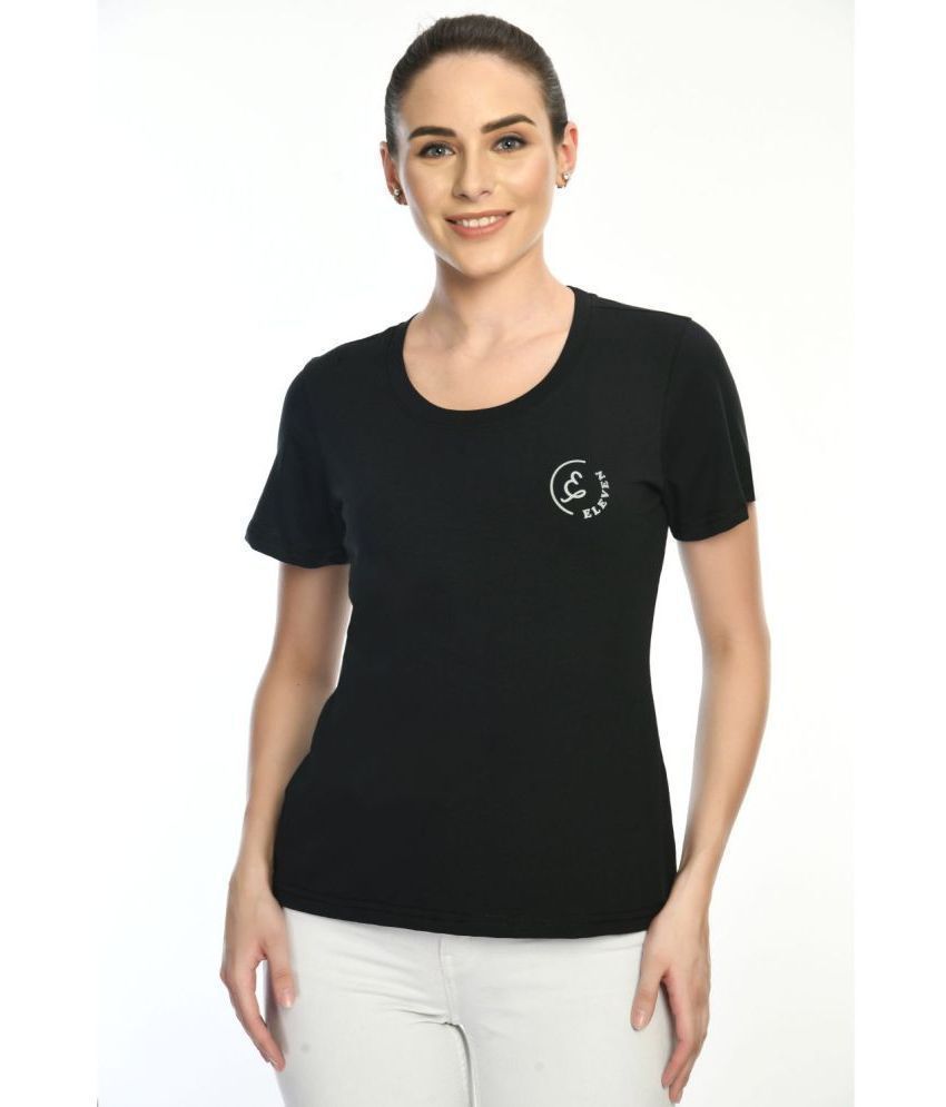     			Eleven - Black Cotton Regular Fit Women's T-Shirt ( Pack of 1 )