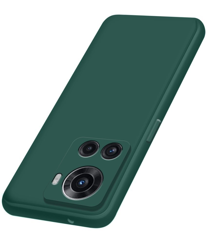     			Fashionury - Green Rubber Plain Cases Compatible For Oneplus 10R 5G ( Pack of 1 )