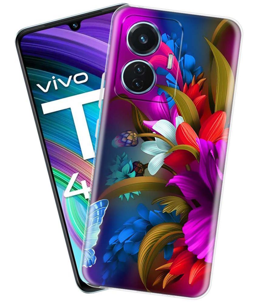     			NBOX - Multicolor Silicon Printed Back Cover Compatible For Vivo T1 44W ( Pack of 1 )