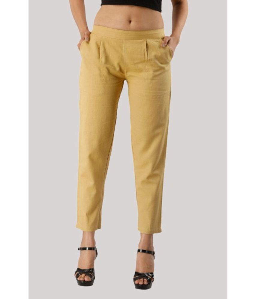     			JAIPUR VASTRA - Beige Cotton Blend Regular Women's Casual Pants ( Pack of 1 )