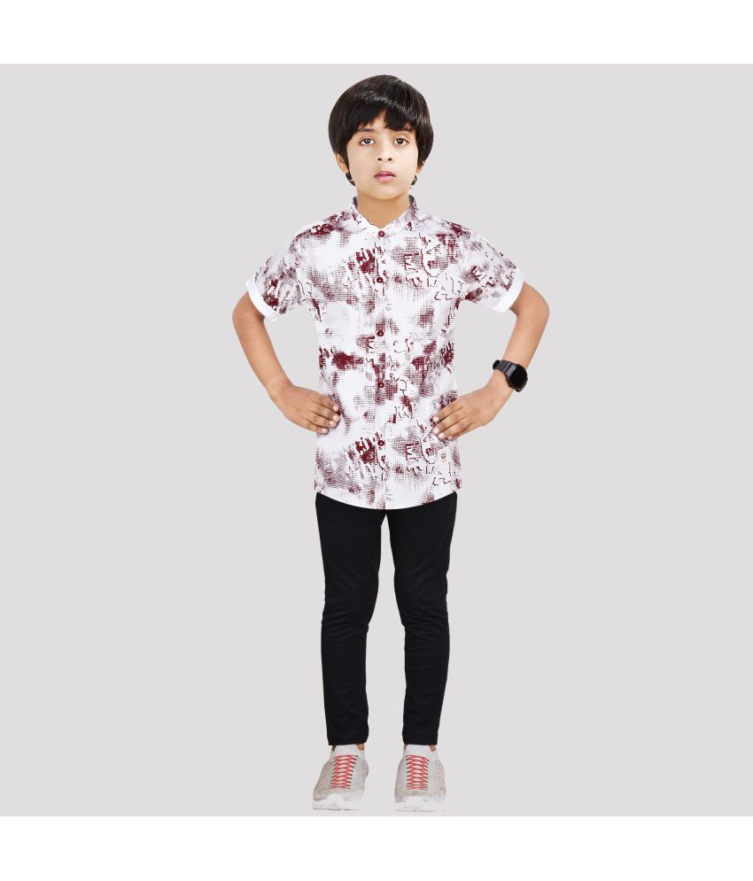     			Made In The Shade - Maroon Cotton Boys Shirt & Pants ( Pack of 1 )