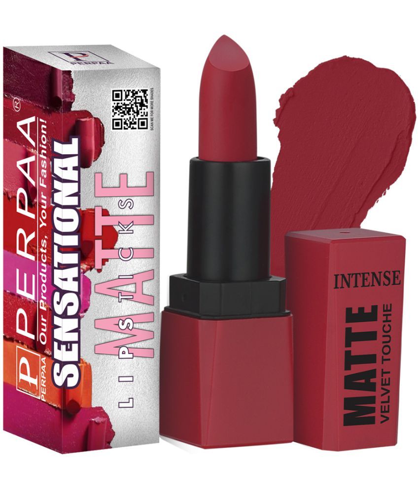     			PERPAA Sensational,Highly Pigmented with Vitamin E Creamy Matte Lipstick Long Lasting 3.5gm (Rocking Red),Pack of 1