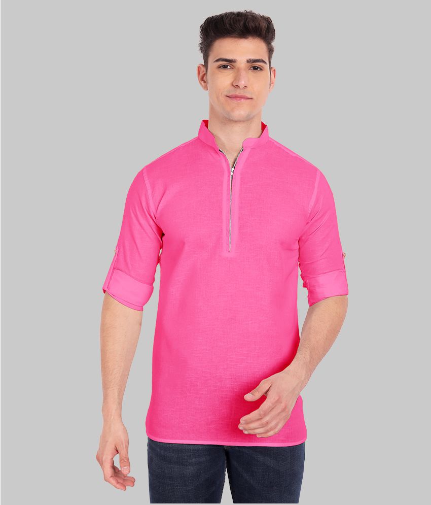    			Vida Loca - Pink Linen Slim Fit Men's Casual Shirt ( Pack of 1 )