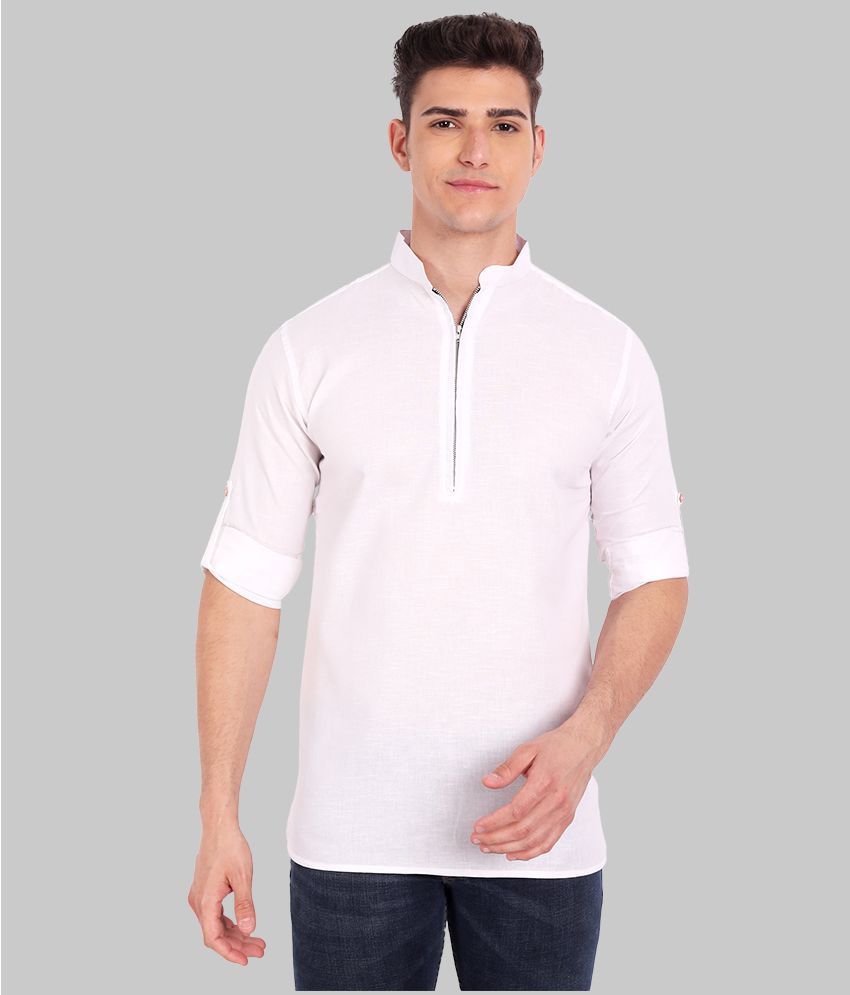     			Vida Loca - White Linen Slim Fit Men's Casual Shirt ( Pack of 1 )