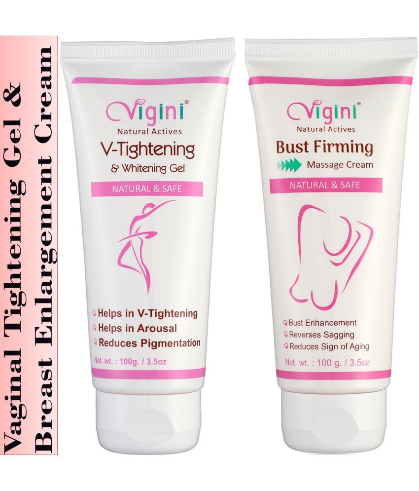     			Vigini Natural Vaginal V Tightening Revitalizing Ayurvedic Herbal Ingredients Sexual Arousal Pleasure Regain Gel +  Breast Bust Big Size Enlargement Tightening Massage Cream For Women Female Girls Boobs Look Sexy Full 36