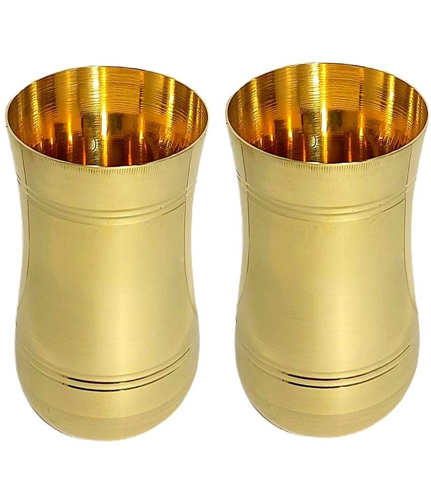     			A & H ENTERPRISES - Brass Glasses Set 300 ml ( Pack of 2 )