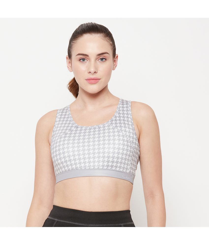     			Clovia - Grey Polyester Lightly Padded Women's Sports Bra ( Pack of 1 )