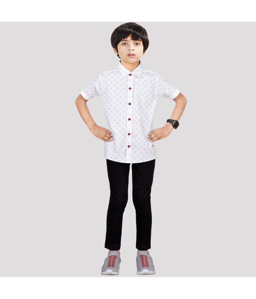     			Made In The Shade - White Cotton Boys Shirt & Pants ( Pack of 1 )