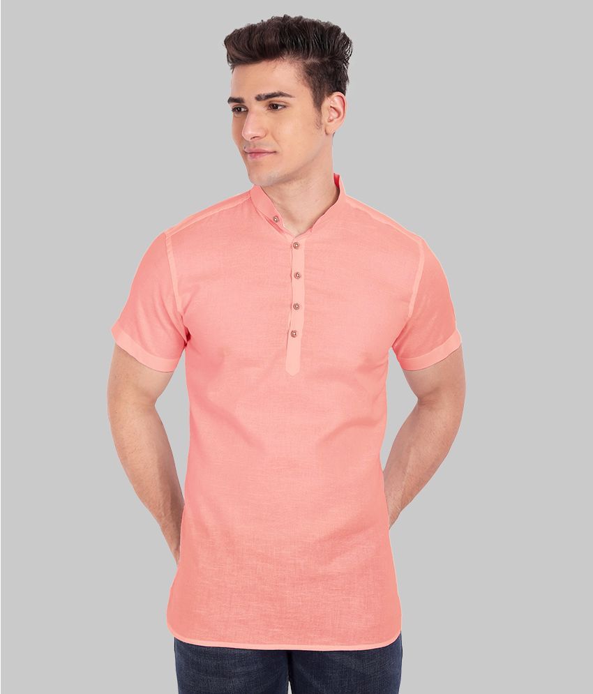     			Vida Loca - Peach Cotton Slim Fit Men's Casual Shirt ( Pack of 1 )