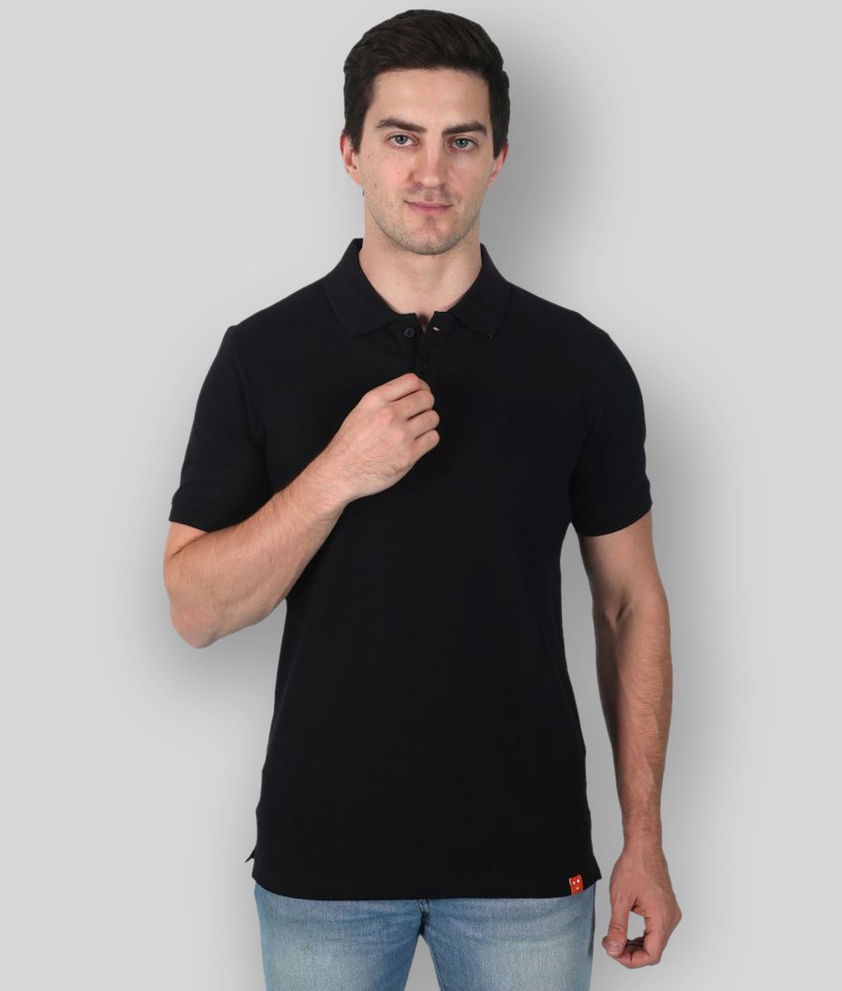 Canjuice BlackCotton Solid Polo T Shirt Single Pack - Buy Canjuice ...