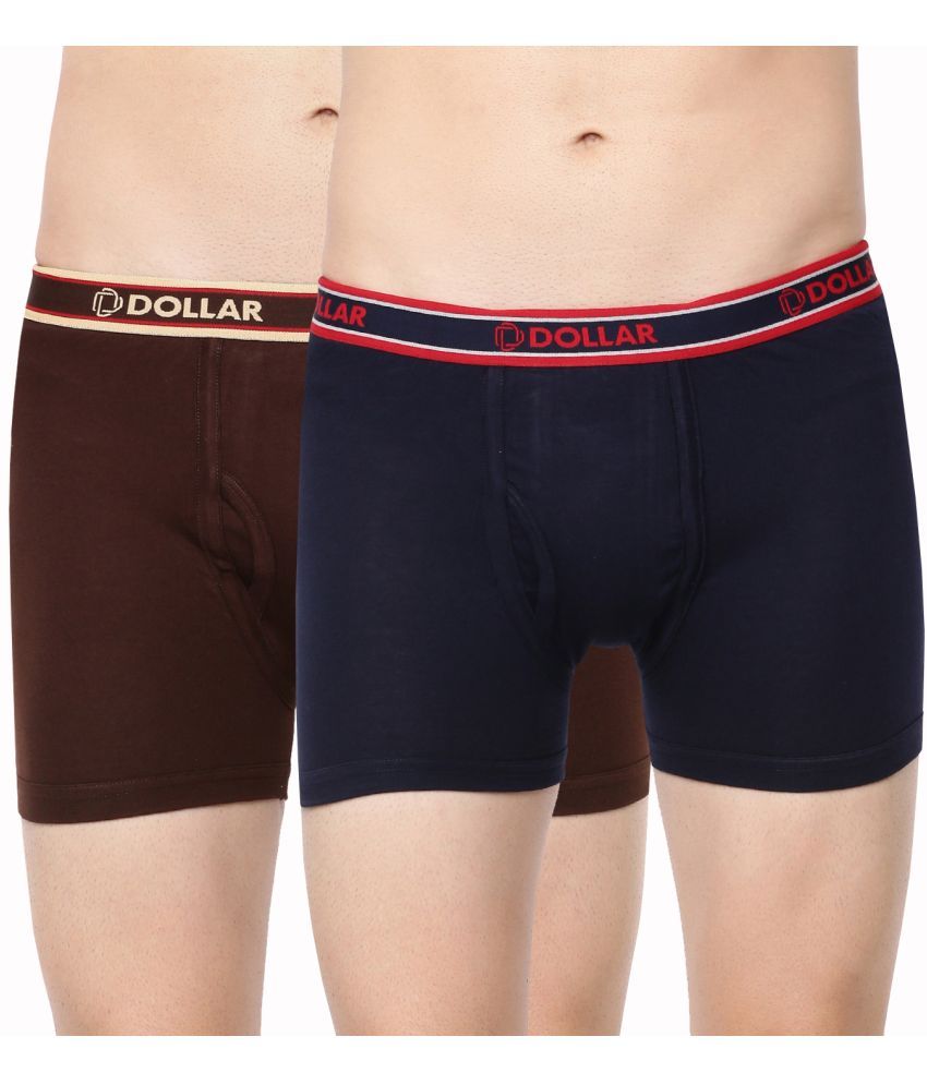     			Pack of 2 Dollar Bigboss Assorted Solid Cotton Blend Men Trunk