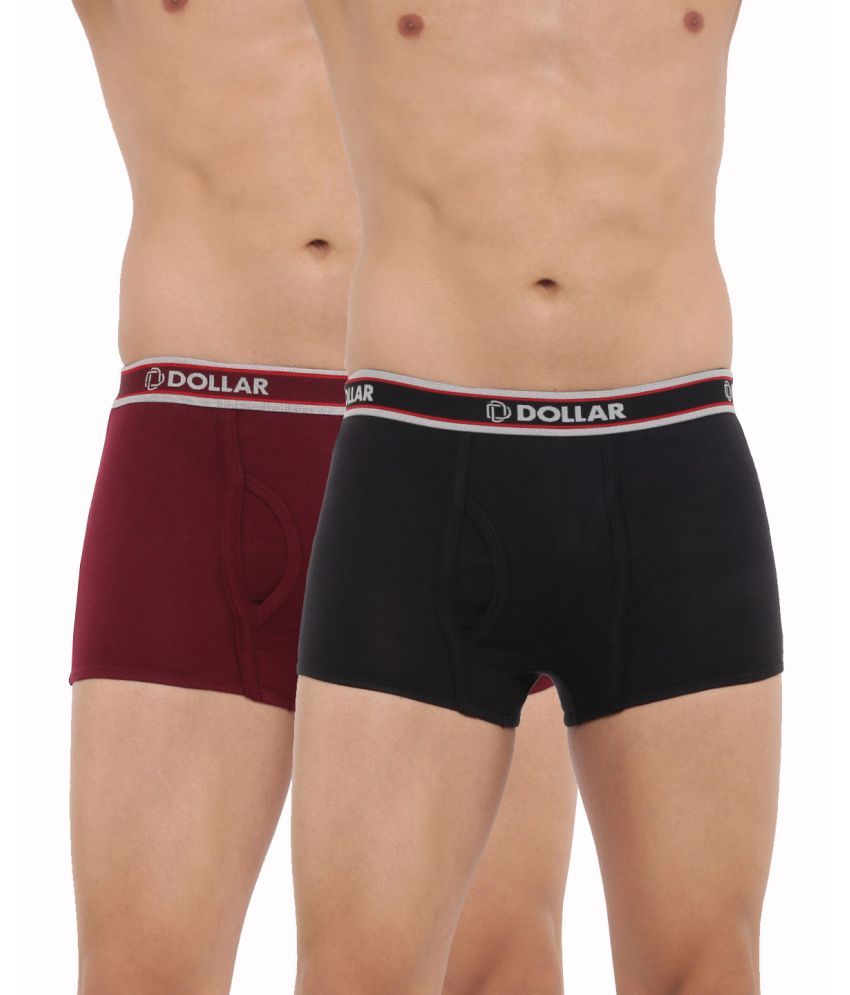     			Pack of 2 Dollar Bigboss Assorted Solid Cotton Blend Men Trunk