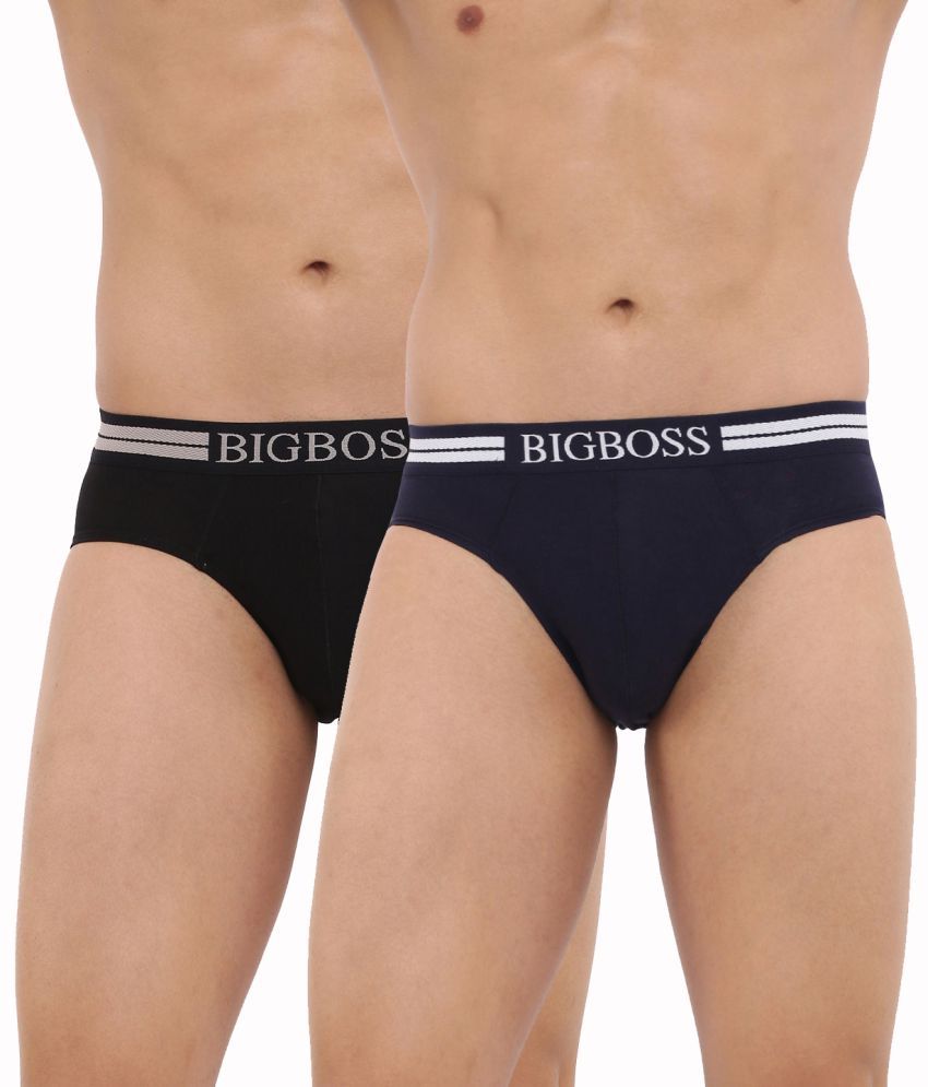     			Pack of 2 Dollar Bigboss Assorted Solid Cotton Blend Men Brief