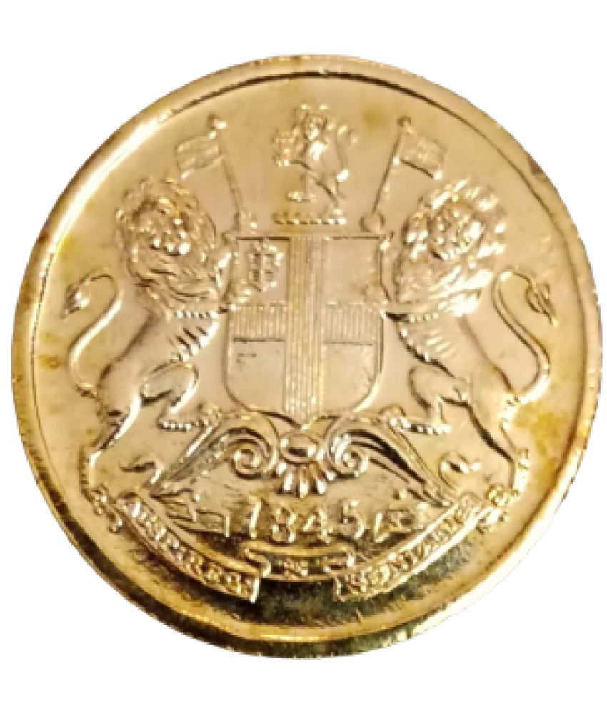     			Hop n Shop - 1845 British India Half Anna Gold Plated 1 Numismatic Coins