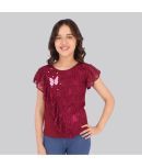 Cutecumber Pack of 1 Girls Cotton Blend Top ( Maroon )