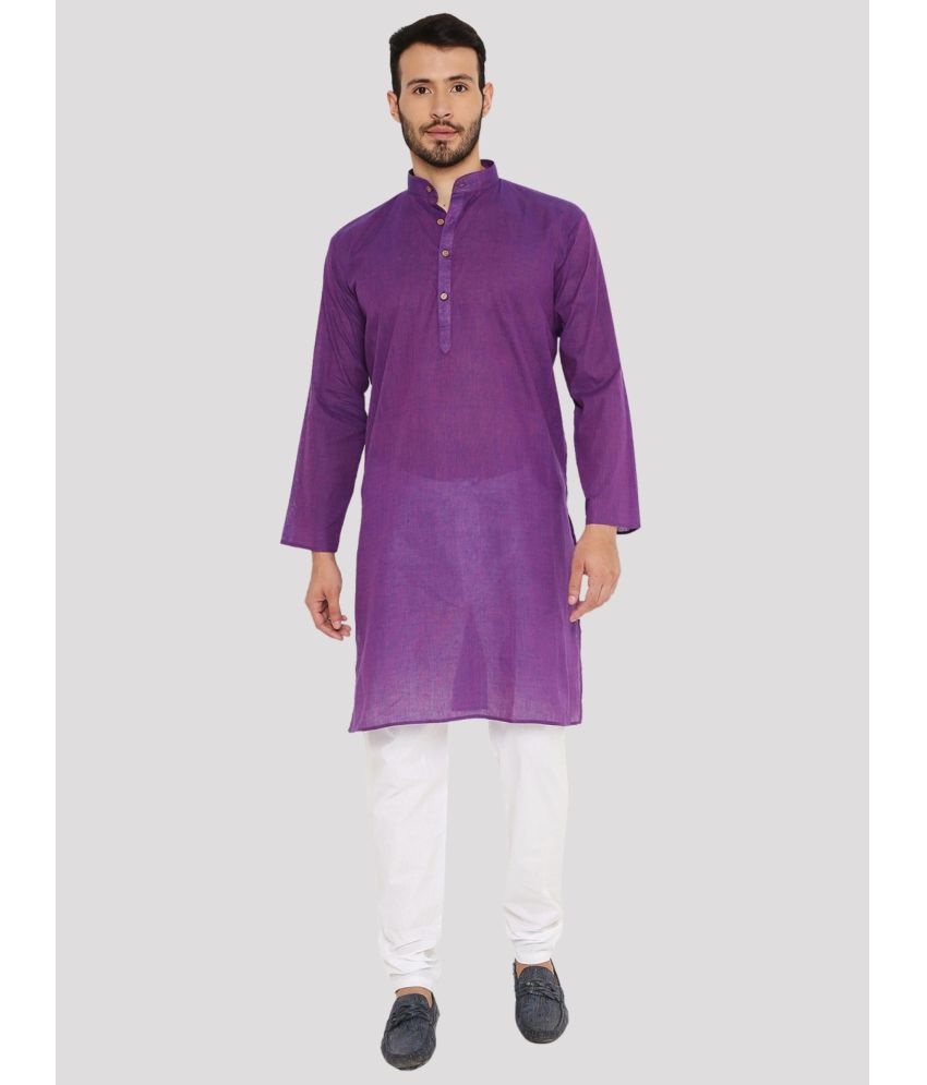     			Maharaja - Purple Cotton Regular Fit Men's Kurta Pyjama Set ( Pack of 1 )