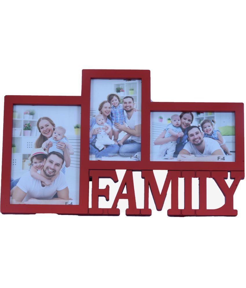     			Sigaram Plastic Table Top & Wall hanging Red Collage Photo Frame - Pack of 1